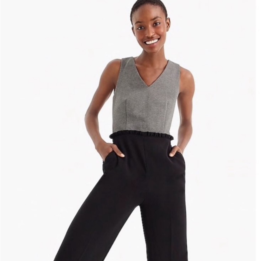 J. Crew 365 gray color block jumpsuit